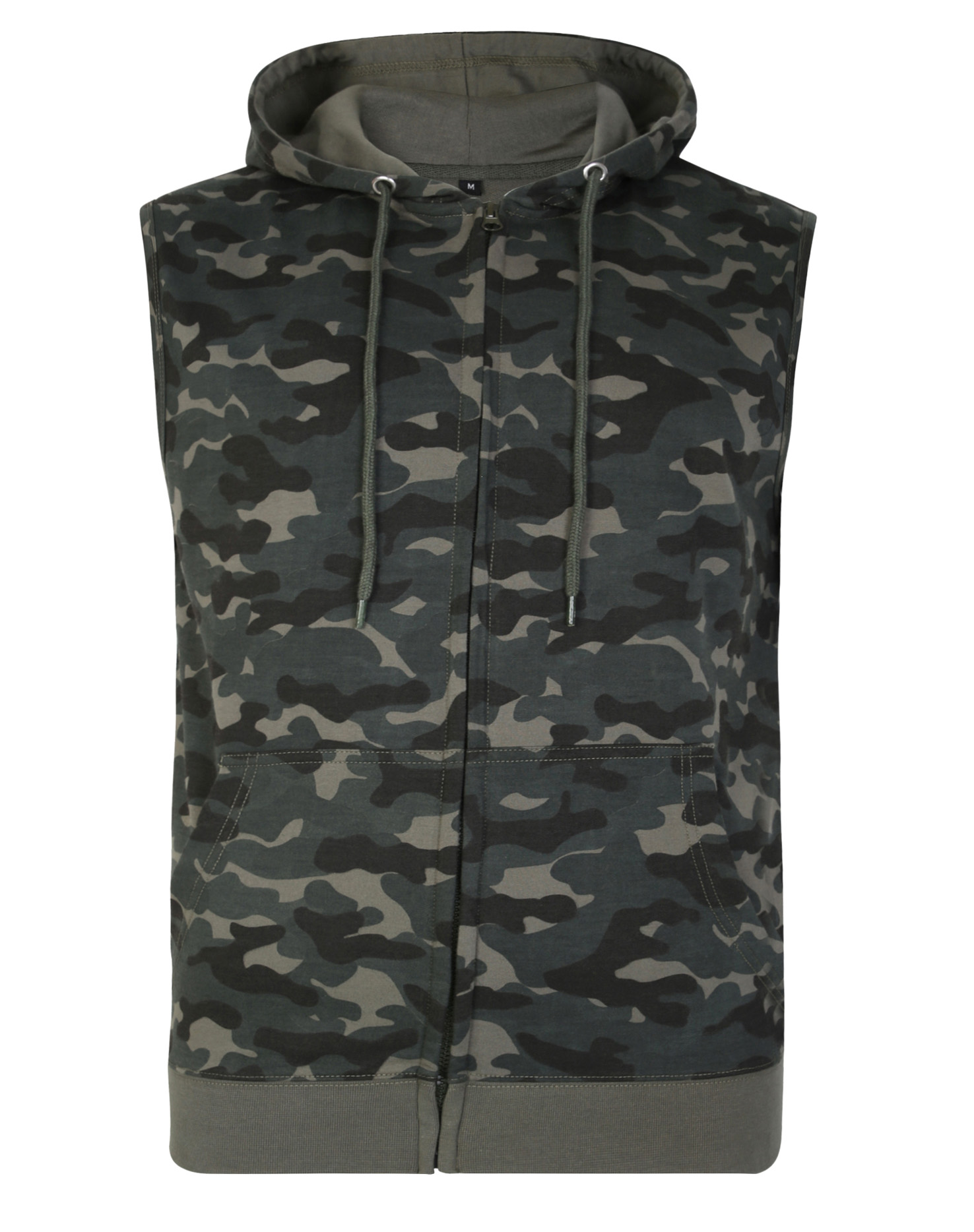 Bigdude Hooded Camo Gilet Khaki BigDude