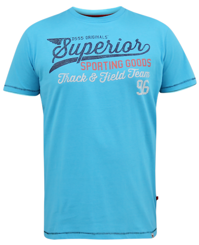 D555 Rushden Superior Print T-Shirt Turquoise