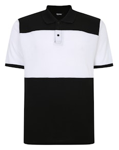 Bigdude Colour Block Polo Shirt Black/White