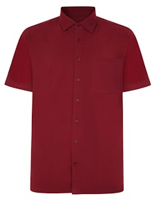 Bigdude Pique Fabric Short Sleeve Shirt Burgundy