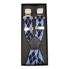 Knightsbridge Extra Long and Strong Wide Clip Braces Navy/Blue