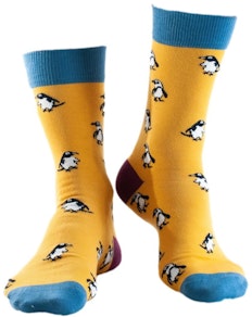 Doris & Dude Penguin Print Socks Yellow