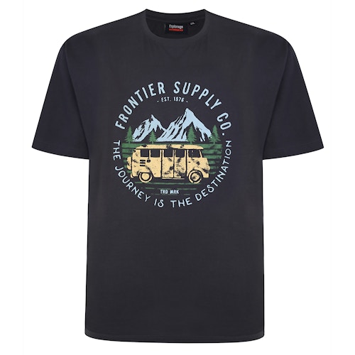 Espionage Frontier Co Supply Print T-Shirt Charcoal
