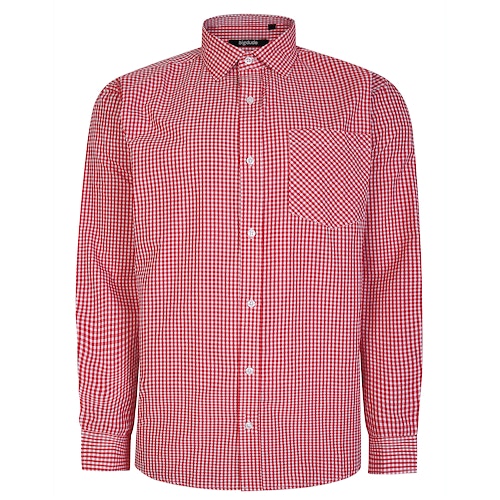Bigdude Long Sleeve Check Shirt Red/White