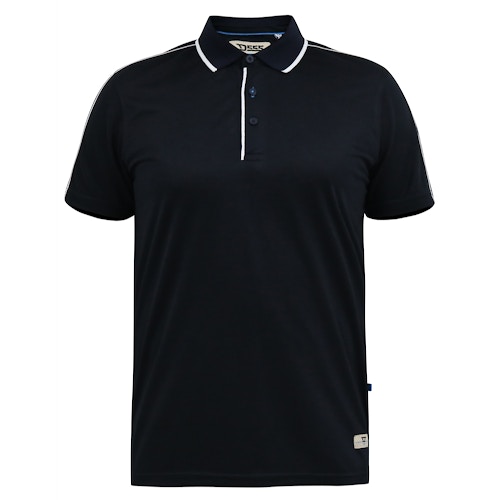 D555 Sussex Jersey Polo Shirt With Piping Detail Navy