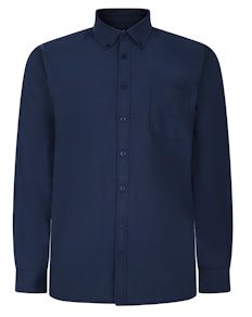 Bigdude Button-Down-Oxford-Langarmhemd, Marineblau