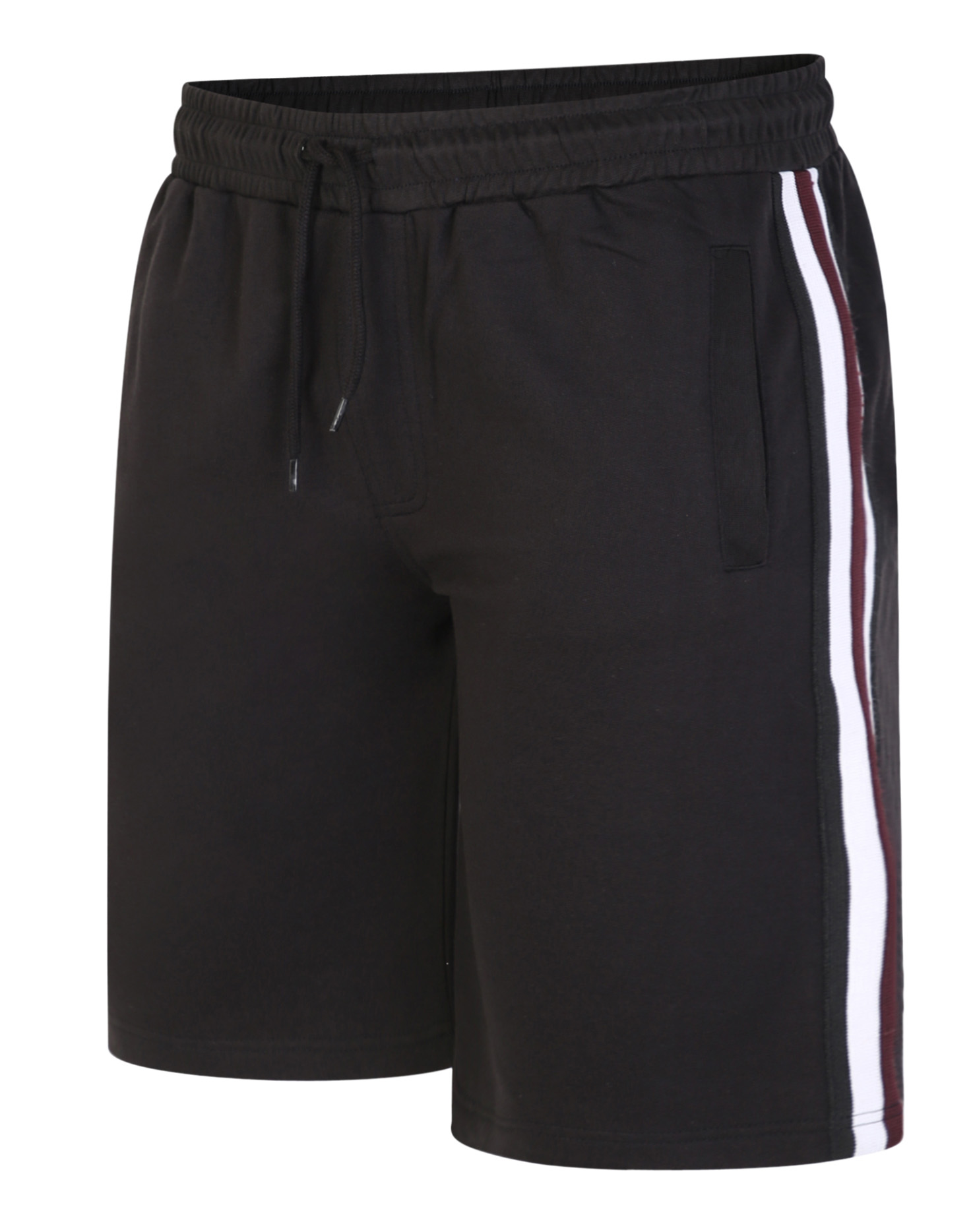 Crosshatch Mens Fleece Jersey Shorts Stripe Panel Lightweight Gym Jogger Shorts 