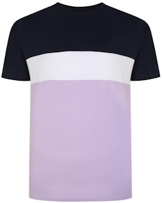 Bigdude Striped Cut And Sew T-Shirt Lilac