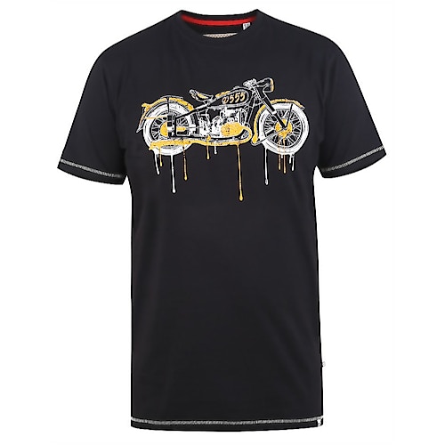 D555 Rochester Bike With Drip Effect T-Shirt Black
