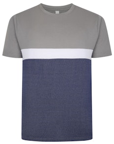 Bigdude Cut & Sew Half Tone Pattern T-Shirt Grey