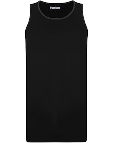 Bigdude Vest With Contrast Binding Black Tall