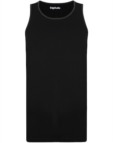 Bigdude Vest With Contrast Binding Black Tall