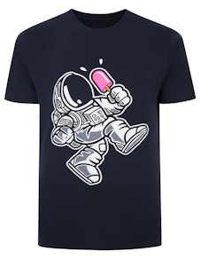 Bigdude Astronaut Print T-Shirt Navy