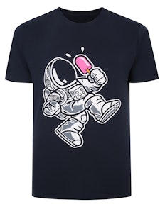 Bigdude – T-Shirt mit Astronauten-Print, Marineblau
