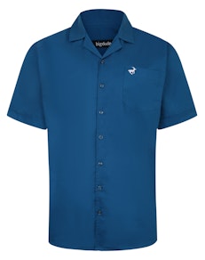 Bigdude – Kurzärmliges Hemd mit entspanntem Kragen, Blaugrün