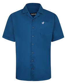 Bigdude – Kurzärmliges Hemd mit entspanntem Kragen, Blaugrün