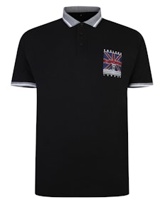 Bigdude Union Jack Jersey Poloshirt Schwarz