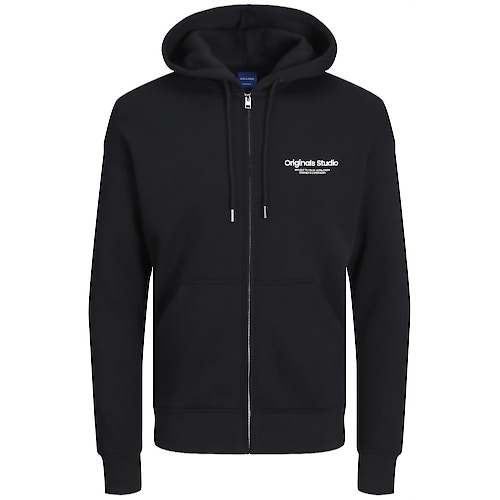 Jack & Jones Zip Up Sweat Hood Black