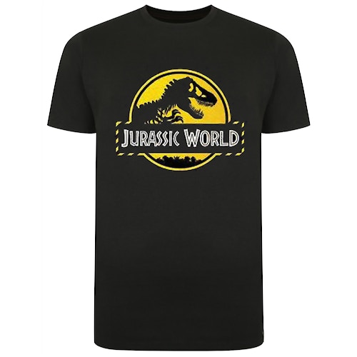 Bigdude Offizielles Jurassic World Print T-Shirt Schwarz
