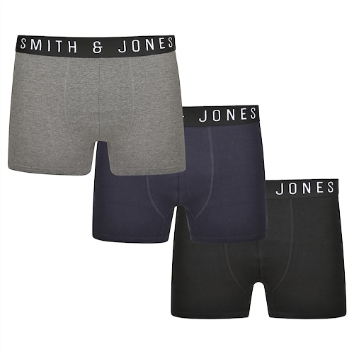 Smith & Jones Essential 3 Pack Boxer Shorts