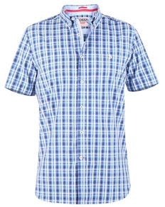 D555 Canford Check short sleeve Shirt Blue