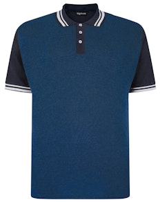 Bigdude Dobby Two Tone Polo Shirt Royal Blue/Navy