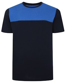 Bigdude Cut & Sew 2 Tone T-Shirt Navy/Royal Blue