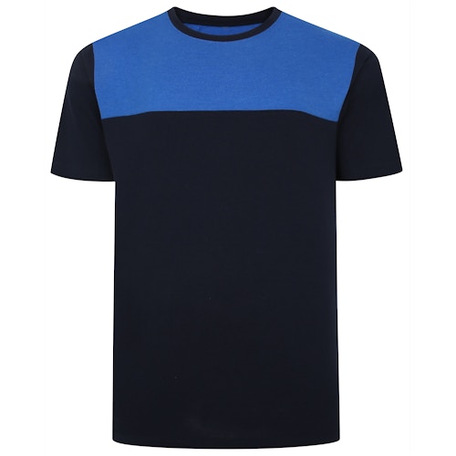Bigdude Cut & Sew 2 Tone T-Shirt Navy/Royal Blue