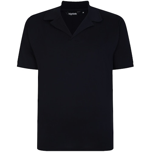 Bigdude Revere Collar Polo Shirt Black