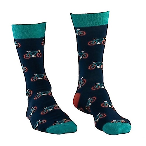 Doris & Dude Bikes Print Socken Marineblau