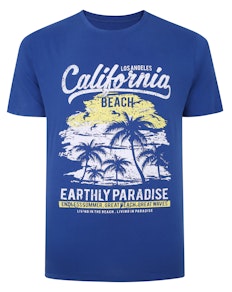 Bigdude California Print T-Shirt Royal Blue
