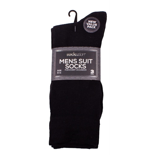 Socksation Luxury Suit Socks 3 Pack Black
