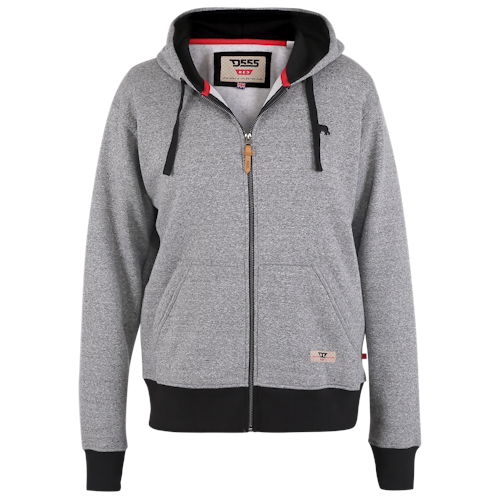 D555 Marland Full Zip Space Dyed Hoody Grey