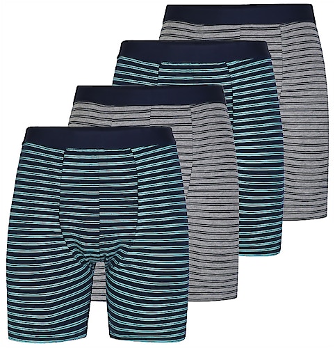 Bigdude 4 Pack All Over Stripe Boxer Shorts Multi