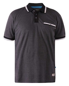 D555 Westbourne Pique Polo Shirt Charcoal Marl