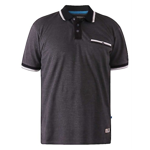 D555 Westbourne Pique Polo Shirt Charcoal Marl