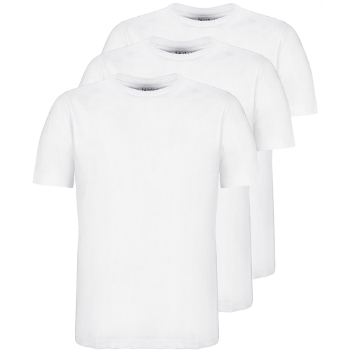 Bigdude 3er-Pack einfarbige T-Shirts in Weiß