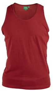 D555 Pure Cotton Muscle Vest Red