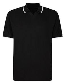 Bigdude Tipped Relaxed Collar Polo Black/White