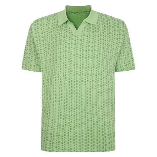 Bigdude Geometric Print Polo Shirt Lime Green