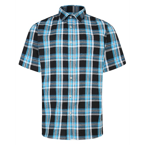 Bigdude Short Sleeve Check Shirt Turquoise | BigDude