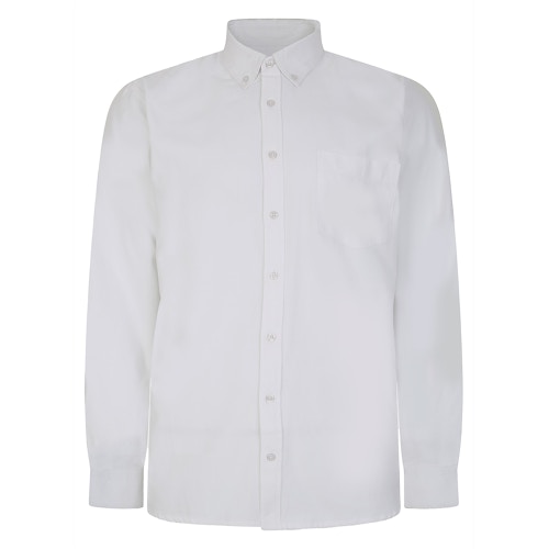 Bigdude Button Down Oxford Long Sleeve Shirt White