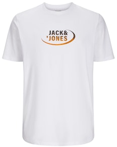 Jack & Jones – Bedrucktes T-Shirt mit Rundhalsausschnitt, Hellweiß