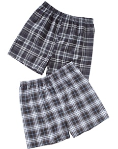 Cotton Valley Pyjama Shorts Twin Pack Navy Grey