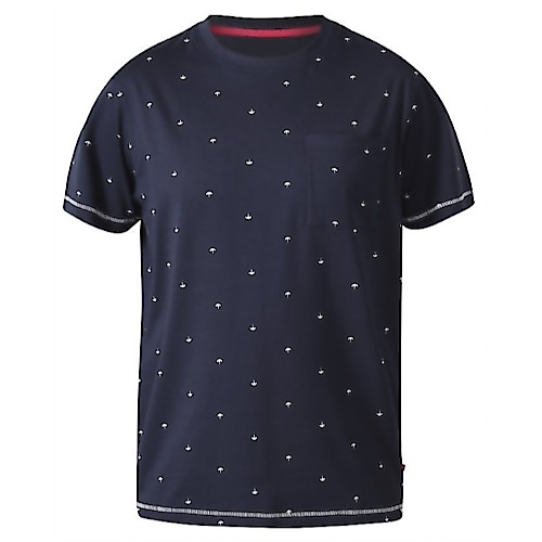 D555 Forbes Regenschirm Print T-Shirt Marineblau
