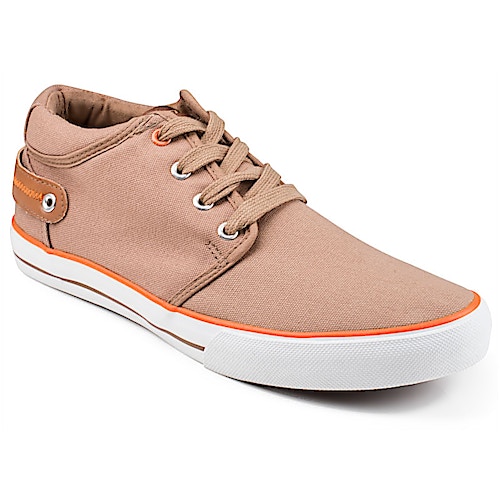 Front Reef Canvas Lace Up Trainers Tan