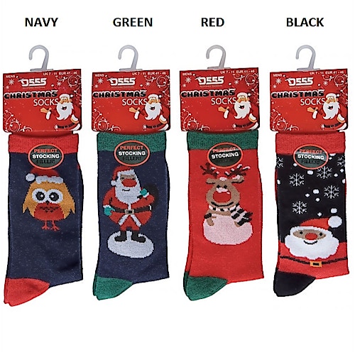 D555 Frosty Christmas Socks 1 Pair Pack