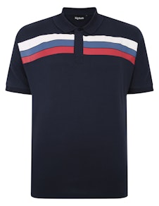 Bigdude Chest Stripe Polo Shirt Navy Tall