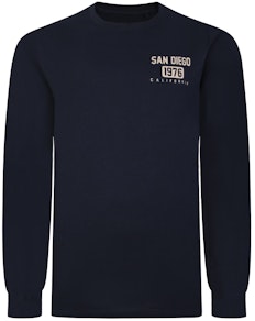 Bigdude San Diego Long Sleeve T-Shirt Navy Tall