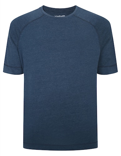 Bigdude Contrast Flatlock T-Shirt Dark Denim